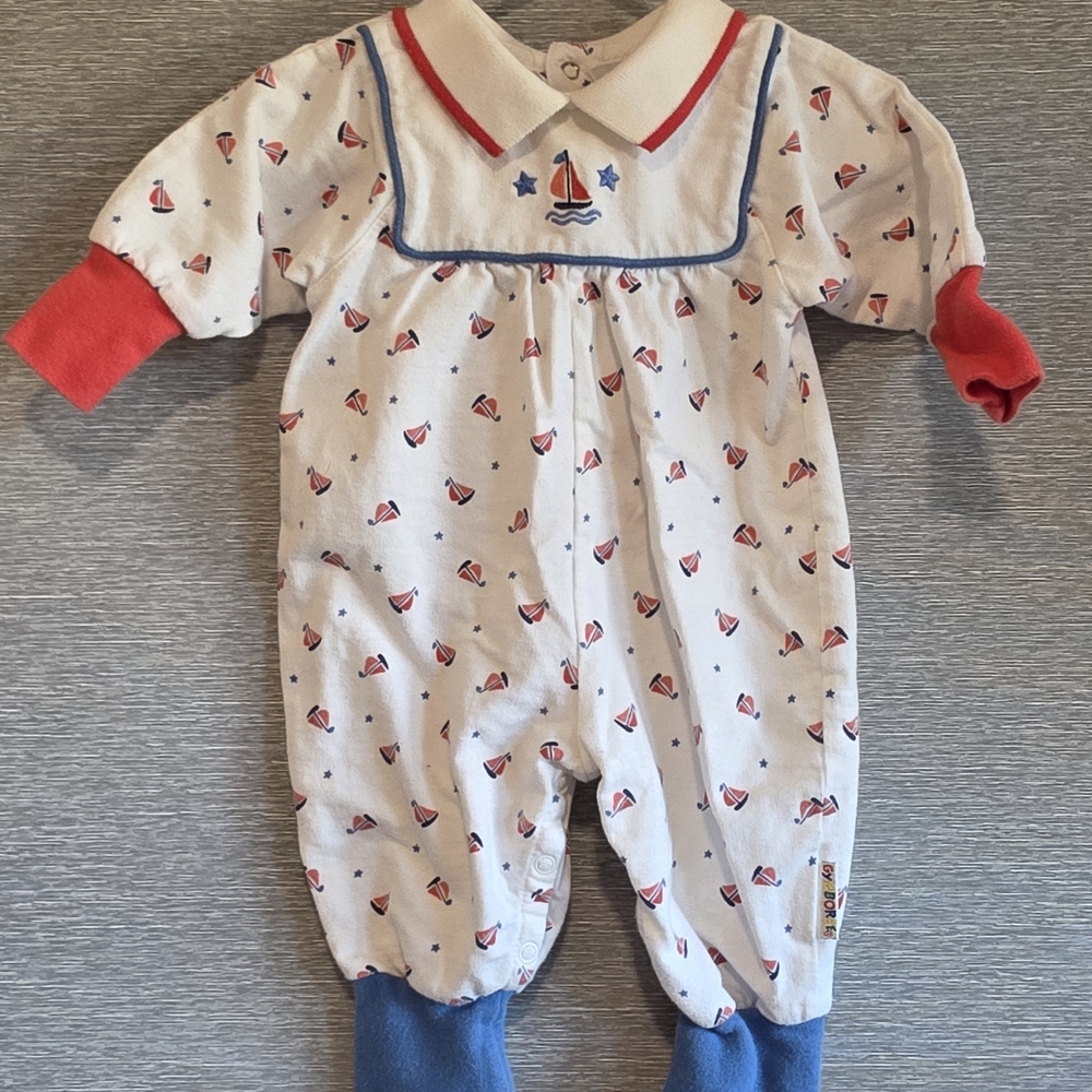 Sailboat Patterned Kids One Piece